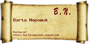 Barta Nepomuk névjegykártya